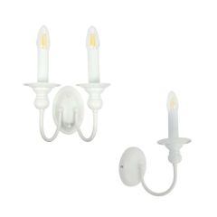 Ailia Imports Sussex White Wall Lights - 2 sizes