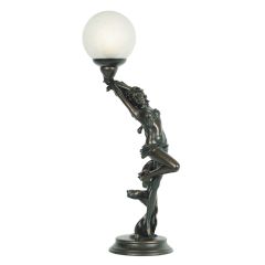 G&G Brothers Art Deco Lady Leaning Table Lamp TL-055Y/BRZ