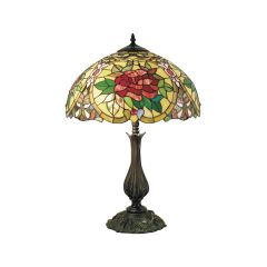 G&G Brothers TL-16210A/KG Red Camellia Table Lamp