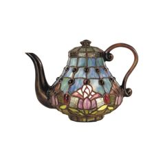 G&G Brothers TL-Q07235A Mauve Tulip Teapot Table Lamp