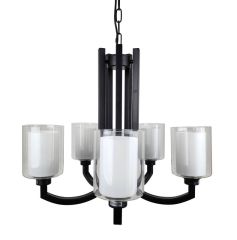 Ailia Imports Totten 5 Light Black Pendant Light
