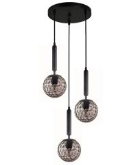 CLA Trattino2 3 Light Cord Drop Pendant Light - Smoke Glass