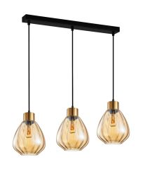 CLA Tulip1 3lt Bar Pendant - Amber Glass