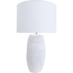 **Textured White YE6107-1 Table Lamp