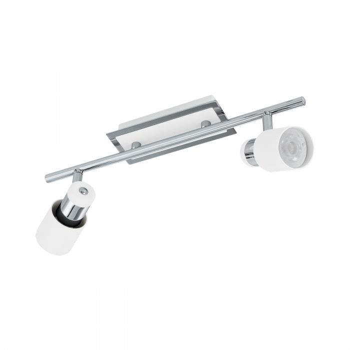 201996 Eglo Davida 2 Light Spotlight White / Chrome