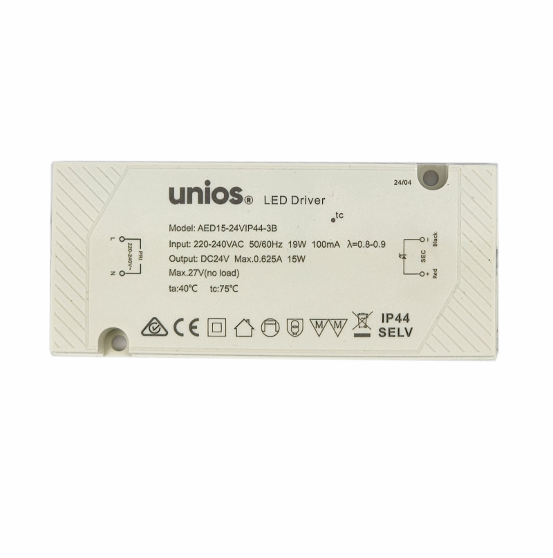 Unios 24VDC 15watt Constant Voltage IP44 Driver