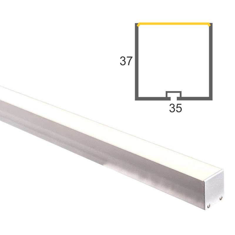 35mm x 37mm Silver Aluminium Extrusion - Havit 