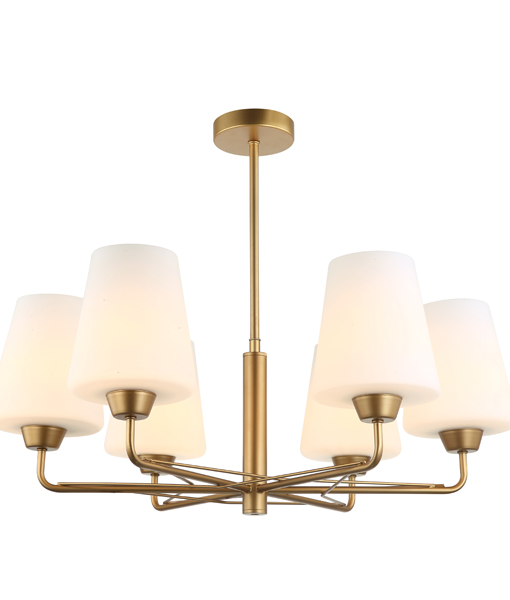 Abbey2 6 Light Brass Pendant Light