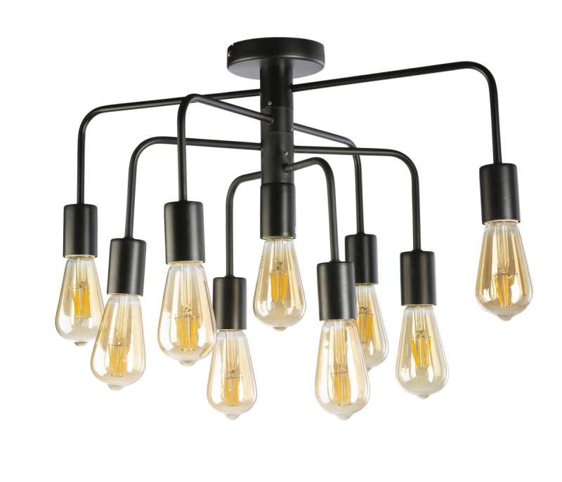 Alexy 9 Light Close To Ceiling - Matt Black