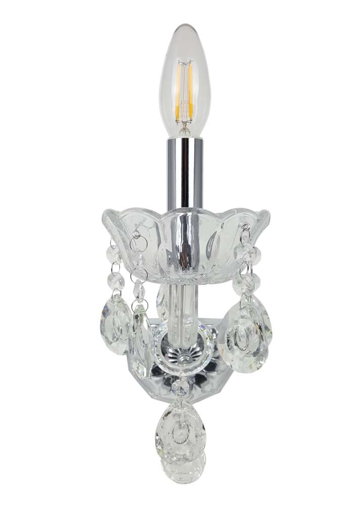 Allegra 1 Light Clear Wall Light - Front