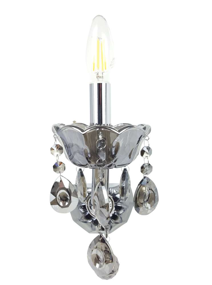 Allegra 1 Light Smoke Wall Light Front