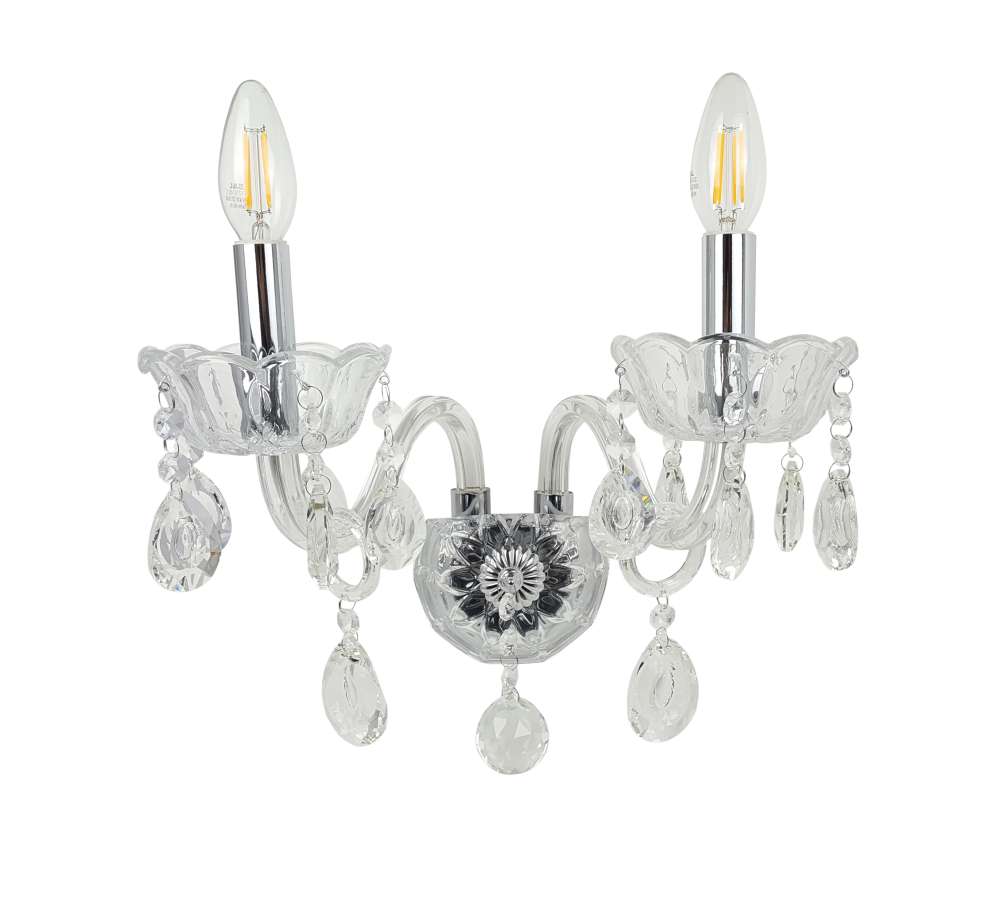 Allegra 2 Light Clear Wall Light