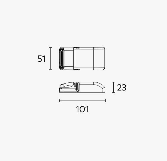 Unios 200ma 8watt Constant Current Driver - IP20 - Dimensions