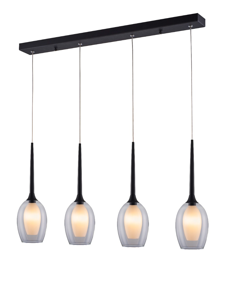 Ailia Imports Attica 4 Light Clear Bar Pendant