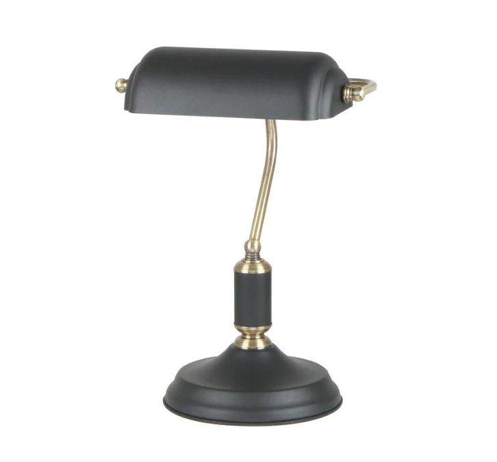 CLA Banca Table Lamps - Black with Antique Brass