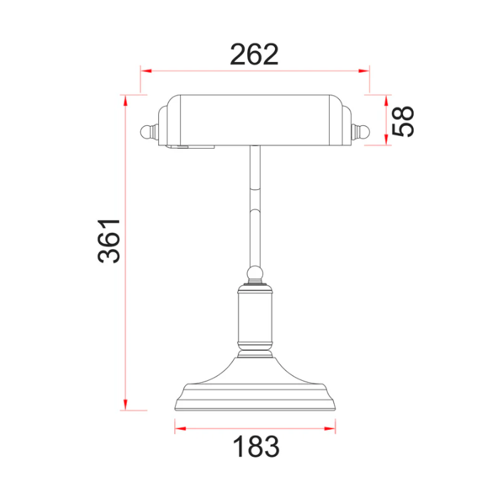 CLA Banca Table Lamps - Dimensions