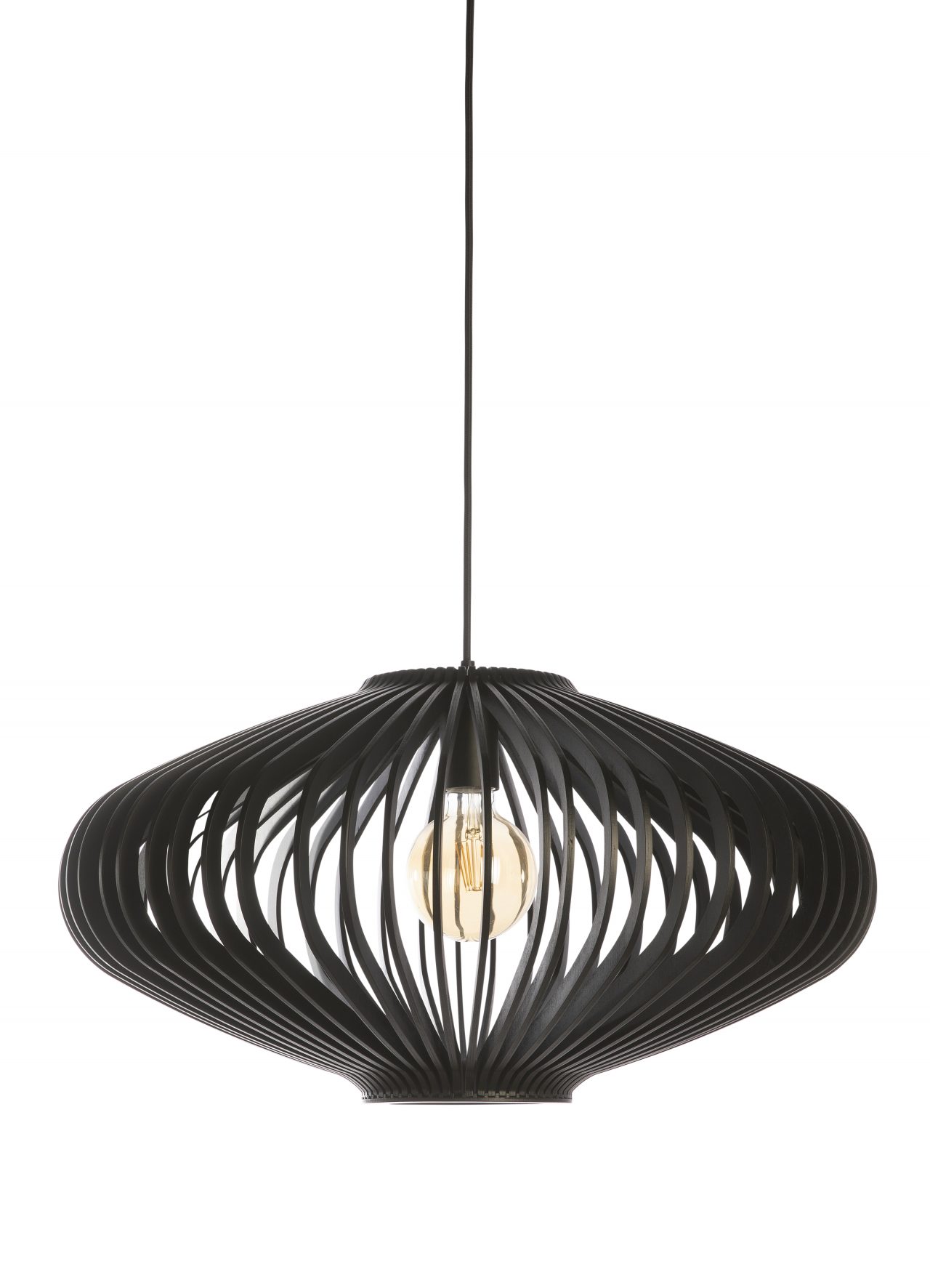 Fiorentino Lighting Bayron 580mm Black Timber Pendant