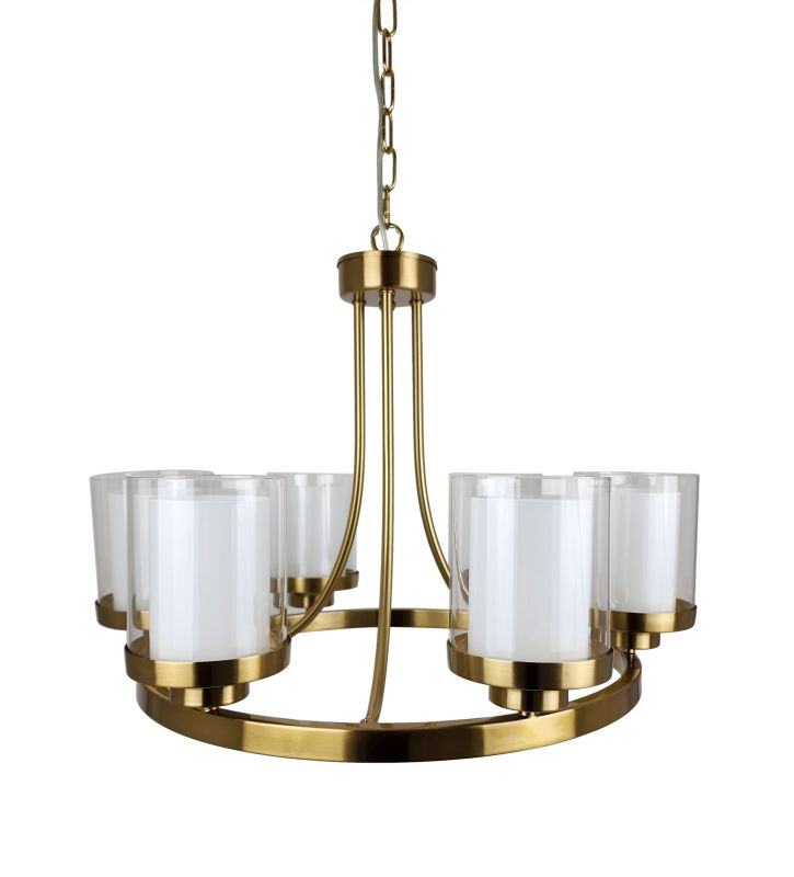 Ailia Imports Bedford 6 Light Brushed Brass Pendant Light