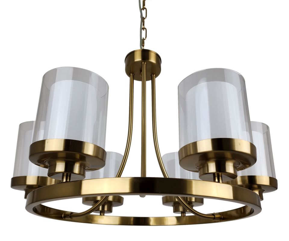 Ailia Imports Bedford 6 Light Brushed Brass Pendant Light 2