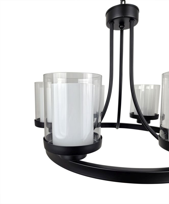 Ailia Imports Bedford 6 Light Matt Black Pendant Light 2