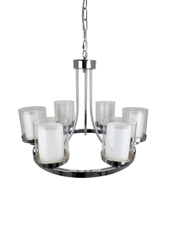 Ailia Imports Bedford 6 Light Chrome Pendant Light