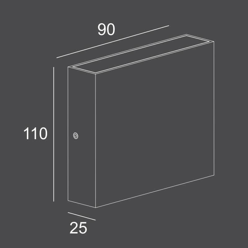 Ailia Imports - Bora LED Exterior Wall Lights - dimensions