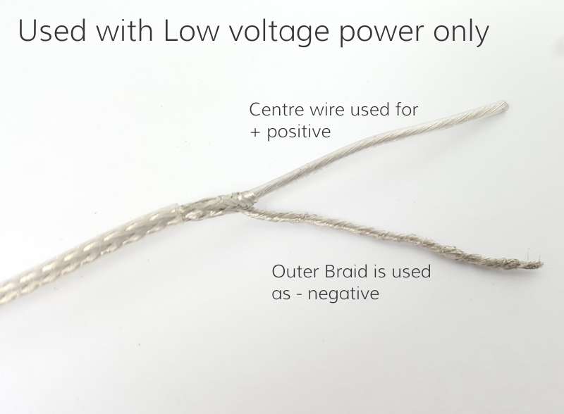 Low Voltage braided cable - close up