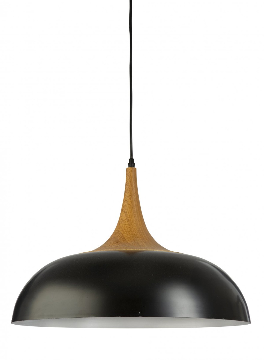Brindisi Single Pendant light - Black - Timber