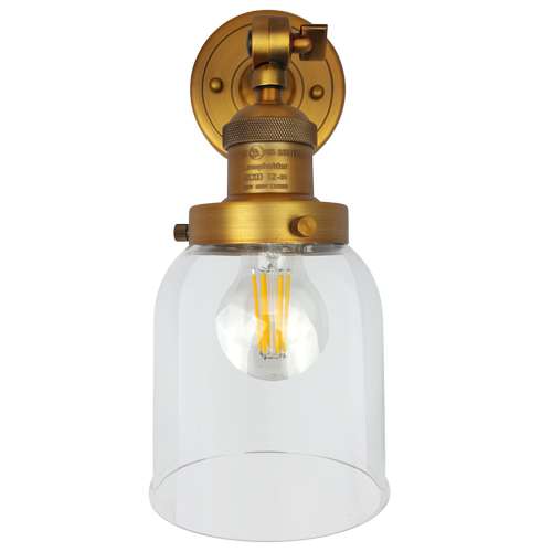 Ailia Imports Brooklyn 1 Light Wall Light - Antique Brass - front