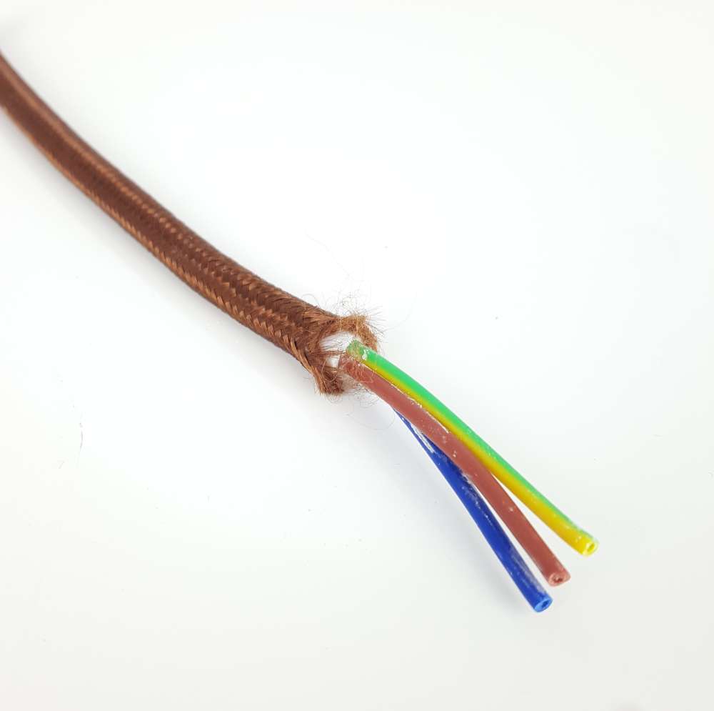 3 Core Brown Cloth Lighting Cable