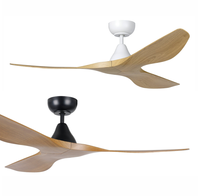 Eglo Surf DC Ceiling Fan - Black and White Timber (No light) Group