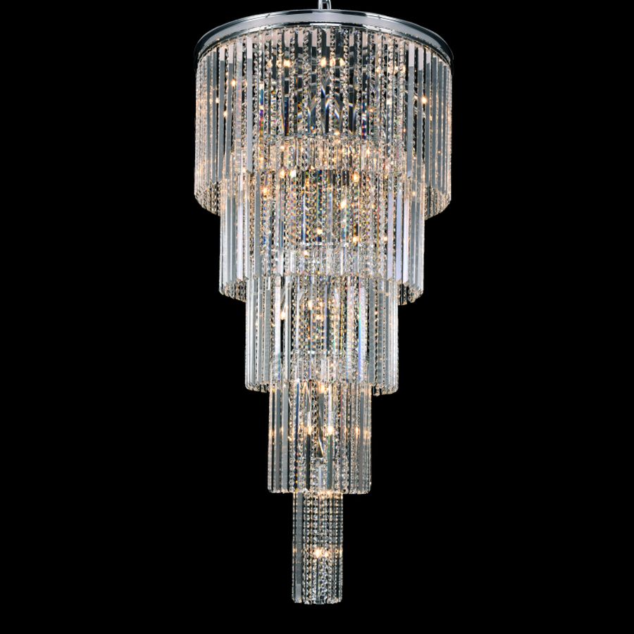 Ailia Imports - Caden 46Light - Chrome Crystal pendant light