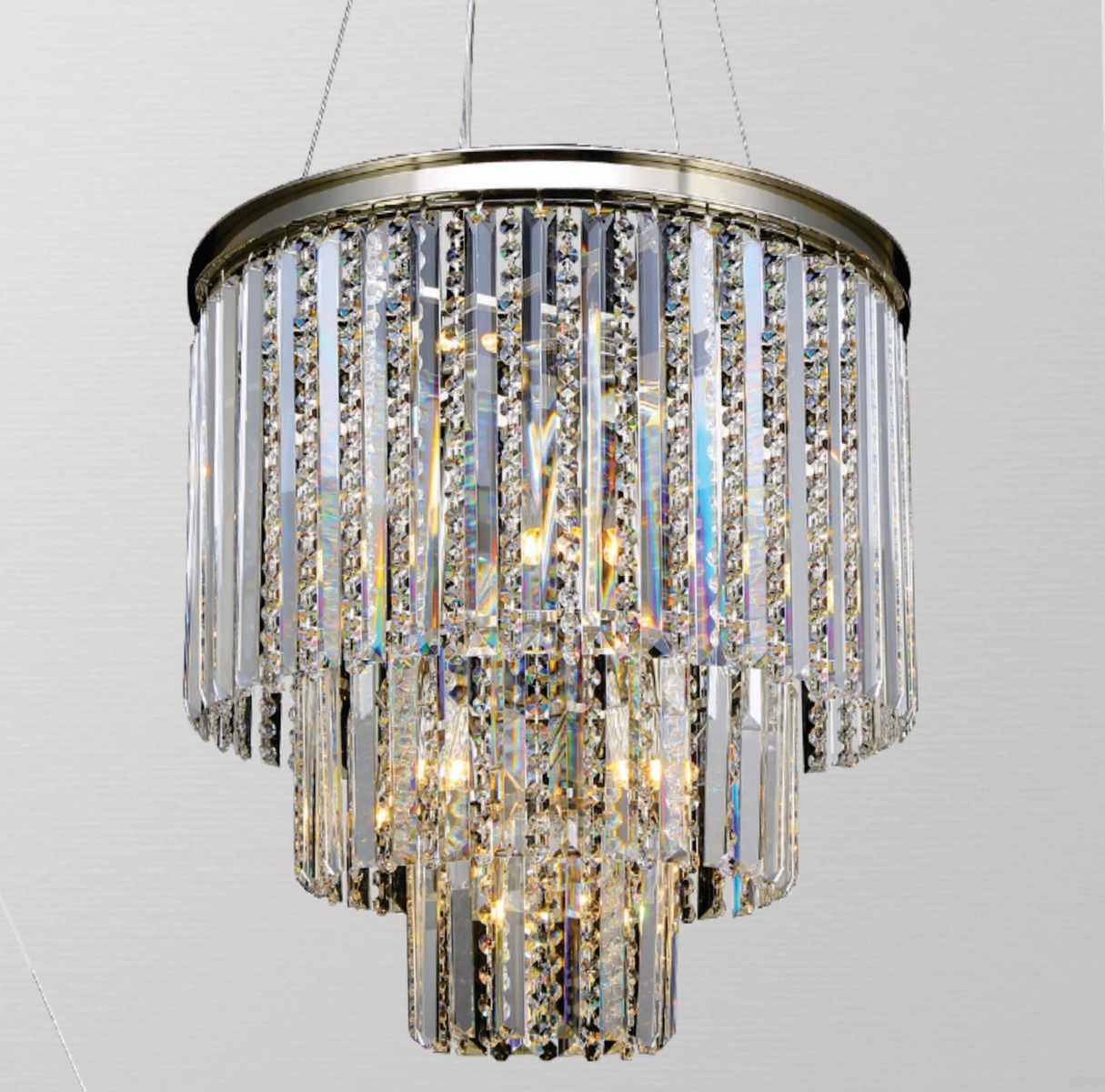 Ailia Imports Caden 500mm Chrome Crystal Pendant light