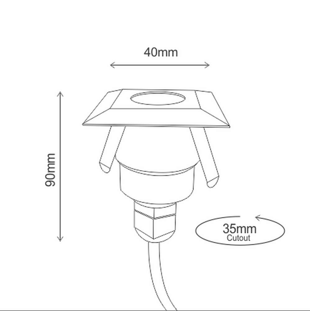 Lumenesk Cape Square 1watt Deck Light - Size