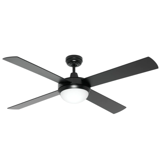 Mercator Lighting Caprice 52" Black Ceiling Fan with Light