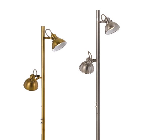 Carson Antique Brass 2 Light Floor Lamp- close up