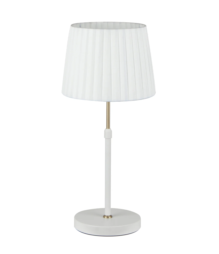 CLA Lighting Crecer Table Lamp - White and Brass highlights - Pleated white shade