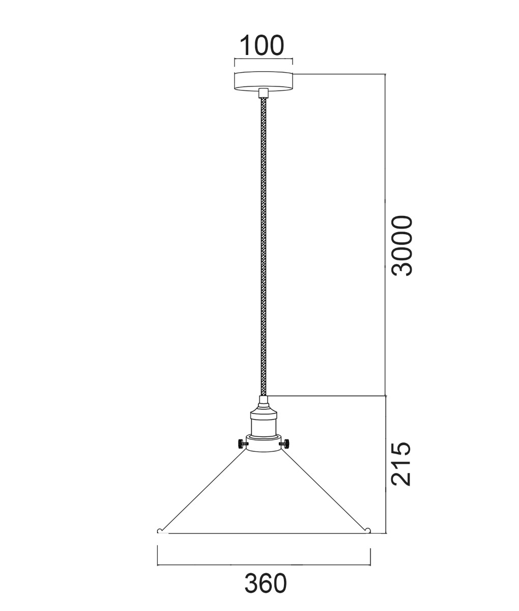 CLA Lighting Cerema 3 White 1 Light pendant light - dimensions