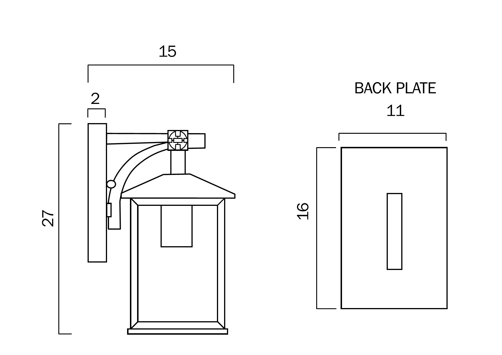 Telbix Lighting Coby Exterior Wall Light Dimensions