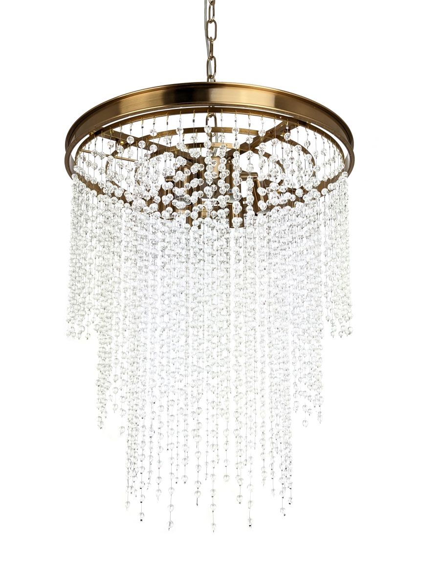 Ailia imports Coretta Aged Brass - glass pendant light - angle