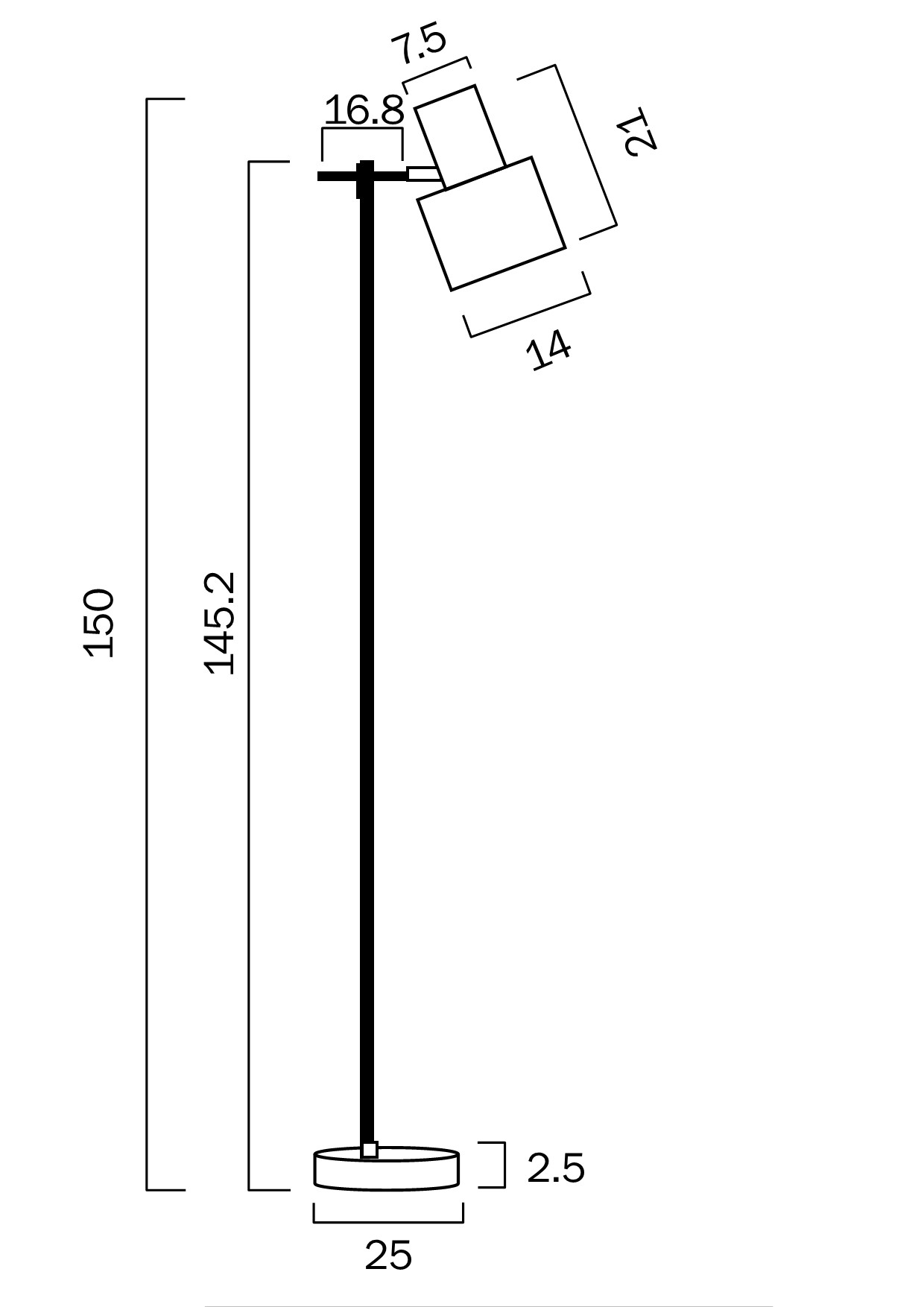 Telbix Lighting Croset Black and Gold Floor Lamp Dimensions