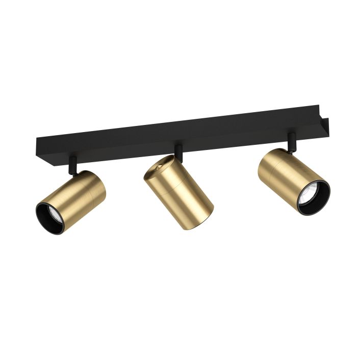 Eglo Lighting Cumaribo Black & Brass 3 Light Spotlight - 390084N
