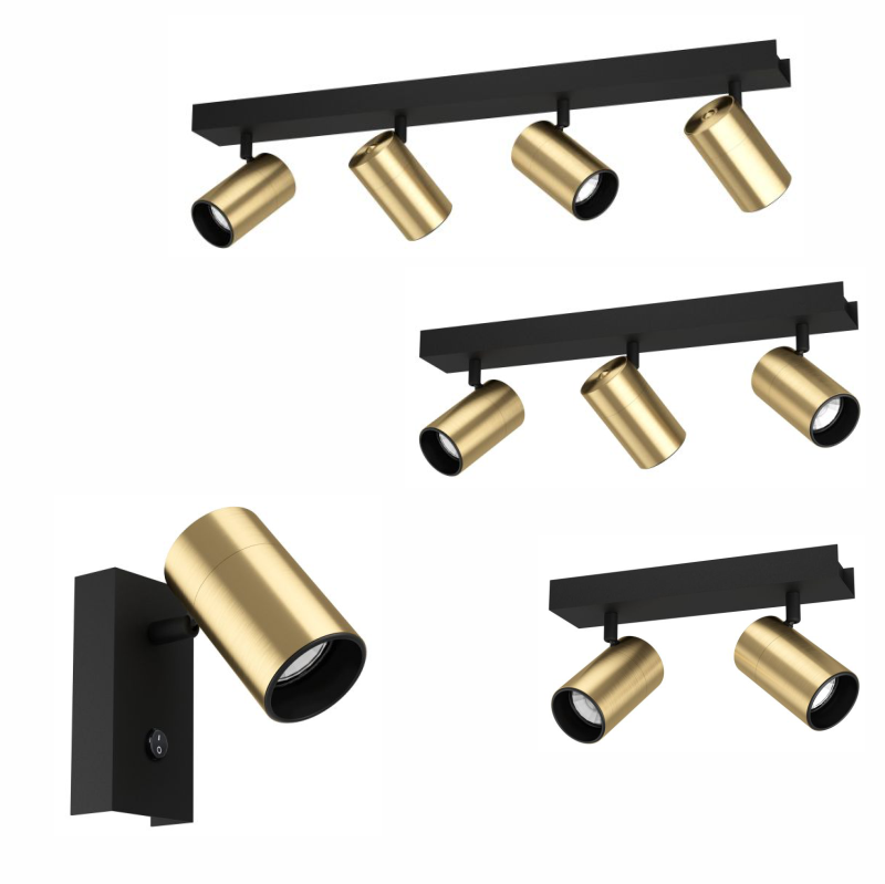 Eglo Lighting Cumaribo Black & Brass GU10 Spotlight group