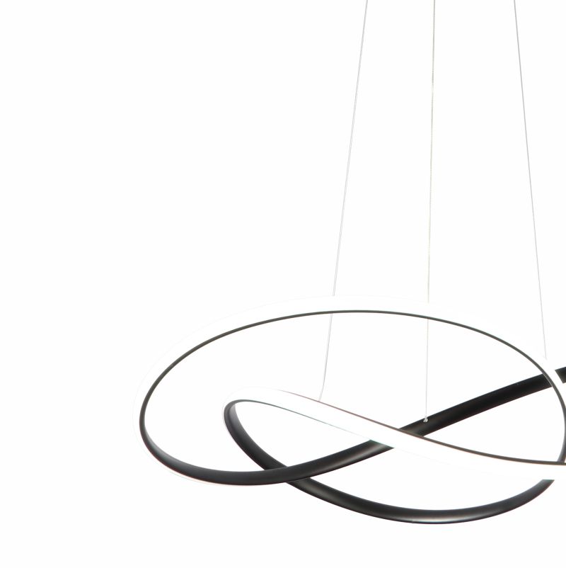 Ailia Imports - Darter Matt Black LED Pendant Light - 3000K Warm White - Closeup