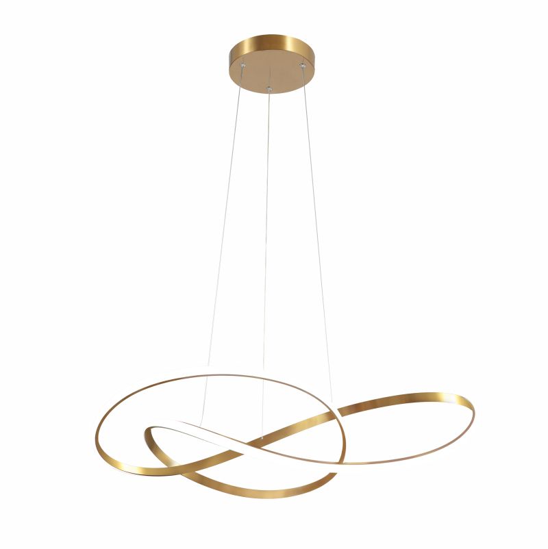 Ailia Imports - Darter Brushed Gold LED Pendant Light - 3000K Warm White
