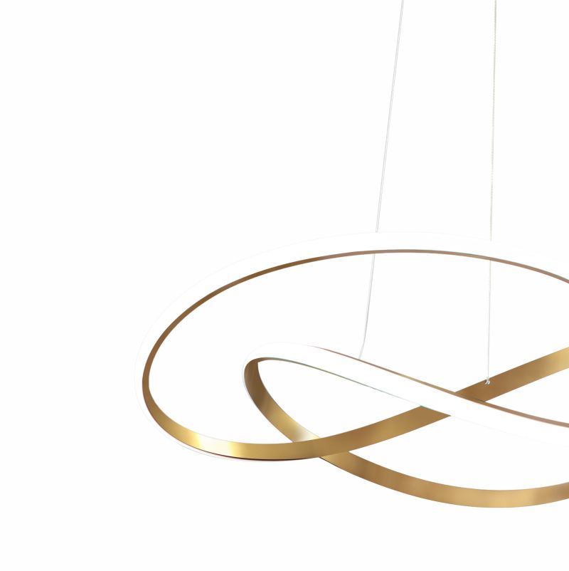 Ailia Imports - Darter Brushed Gold LED Pendant Light - 3000K Warm White - Closeup