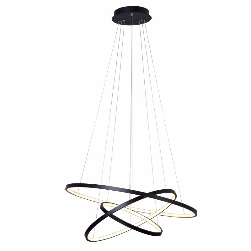 Ailia Imports Delphi 3 Ring LED Pendant - Matt Black