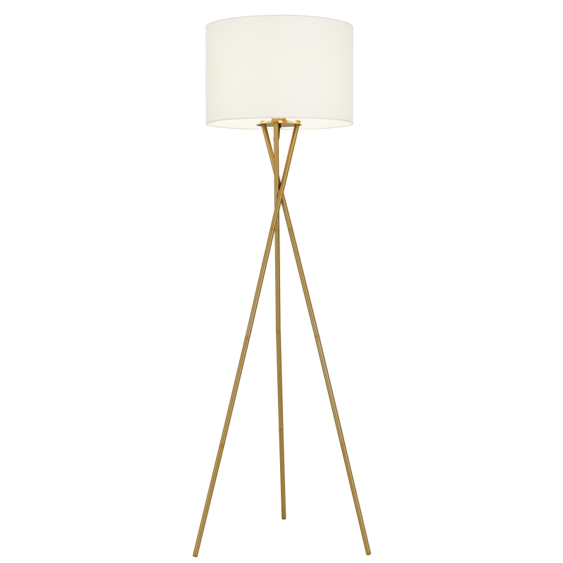 Telbix Denise Floorlamp Antique Gold & Ivory