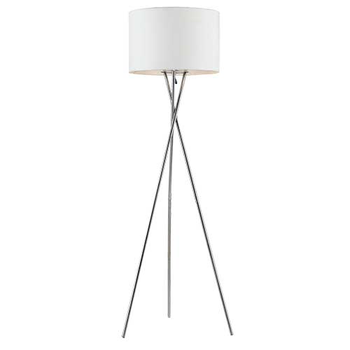 Telbix Denise Floorlamp Chrome & White