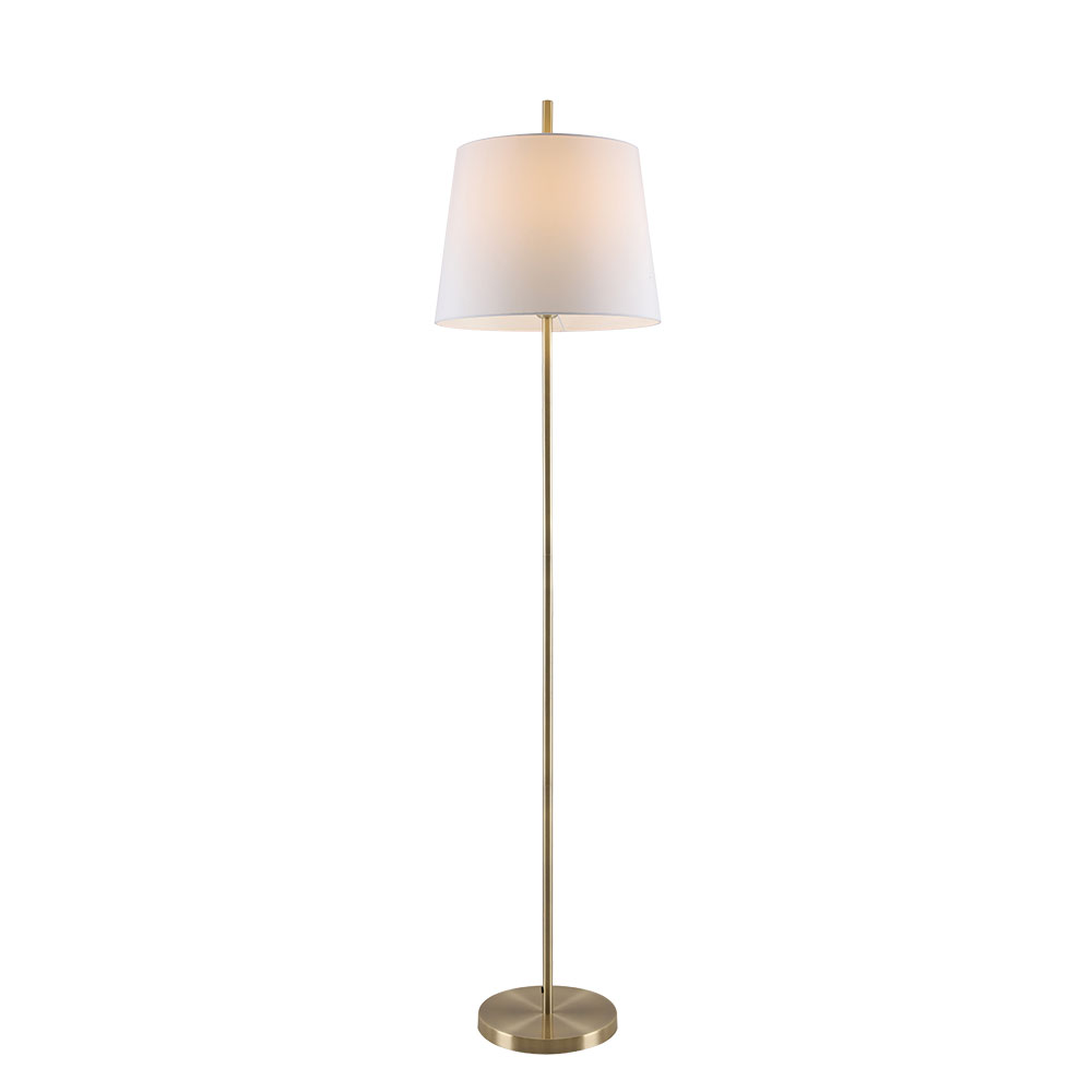 Telbix Dior Floor Lamp - Antique Brass - White shade